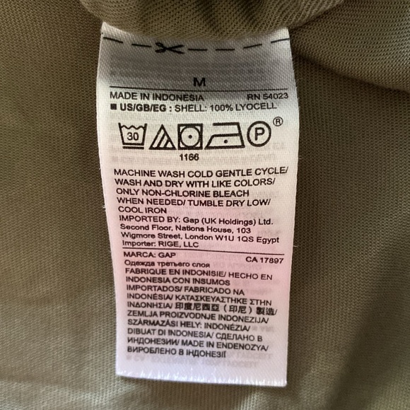 GAP Jacket Fall Green Zip-Up Lightweight Lyocell Medium Coat - Picture 14 of 14